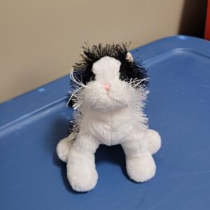 Ganz Webkinz Black and White Cat Plush Cat Toy - Black and White